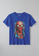 0017-spiderman-face_0000_Primary Blue 1 -  Spiderman Face Kids Superhero T-Shirt for Boys & Girls -  Kiddo.pk