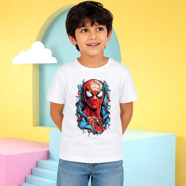 Spiderman Face Kids Superhero T-Shirt for Boys