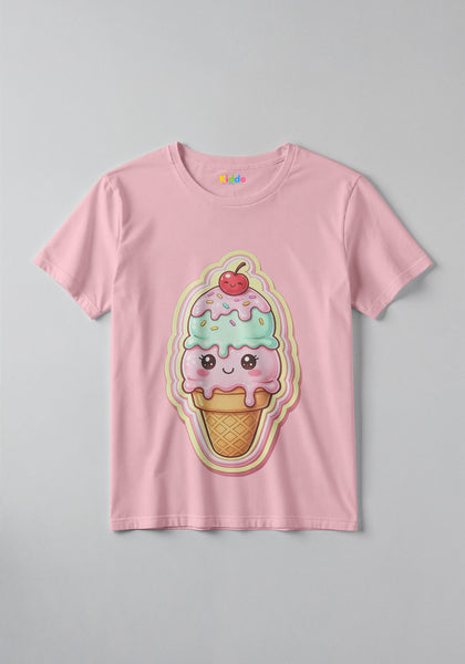 Ice Cream Fun Graphic Kids T-Shirt For Girls
