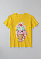 003-Icecream_0001_yellow 1 -  Ice Cream Fun Graphic Kids T-Shirt For Girls -  Kiddo.pk