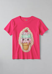 003-Icecream_0002_pink 1 -  Ice Cream Fun Graphic Kids T-Shirt For Girls -  Kiddo.pk