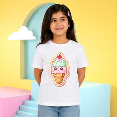 Ice Cream Fun Graphic Kids T-Shirt For Girls