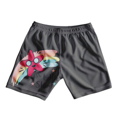 0058-star_0003_dark-grey -  Fun Star Graphic Cotton Shorts For Girls -  Kiddo.pk