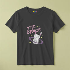 Space Bunny Cartoon Kids Graphic T-Shirt for Girls