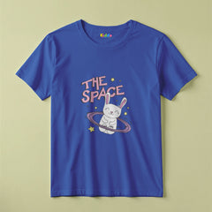 Space Bunny Cartoon Kids Graphic T-Shirt for Girls