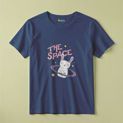 Space Bunny Cartoon Kids Graphic T-Shirt for Girls