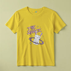 Space Bunny Cartoon Kids Graphic T-Shirt for Girls