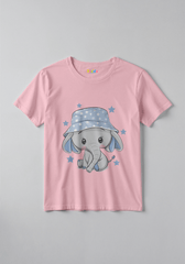 Cute Elephant Cartoon Kids Tee for Boys and Girls