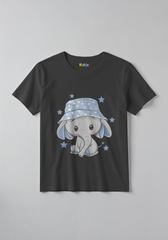 Cute Elephant Cartoon Kids Tee for Boys and Girls