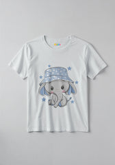 Cute Elephant Cartoon Kids Tee for Boys and Girls