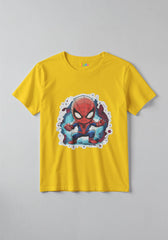 0088-baby-spider_0001_yellow -  Baby Spider Kids Tee – Cute Spider Cartoon T-Shirt for Kids -  Kiddo.pk
