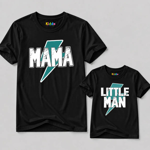 Little Man Mother & Son Matching T-Shirt Bundle - Black