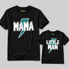 Little Man Mother & Son Matching T-Shirt Bundle - Black