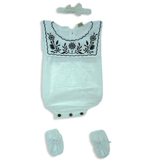 Infant Cotton Dress – Blue & Floral Print