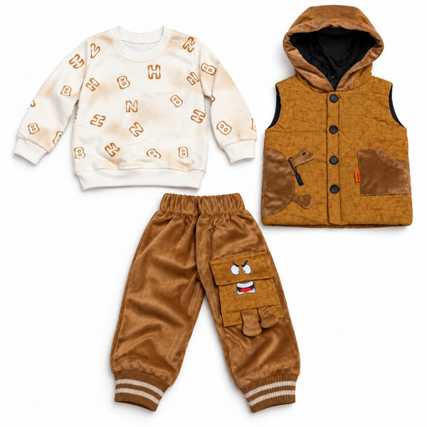 Newborn Brown Dino Winter Set