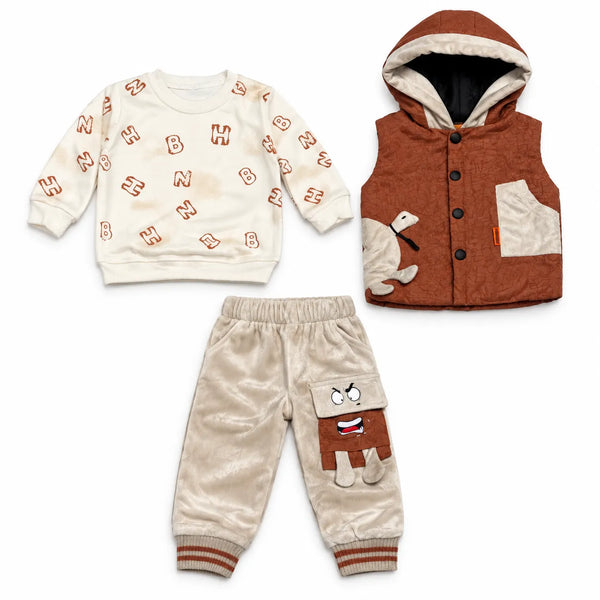 Newborn Orange Dino Winter Set