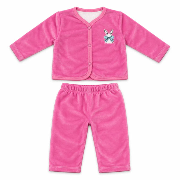 Newborn Pink Bunny Velvet Winter Set