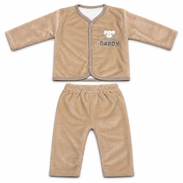 Newborn Beige Owl Velvet Winter Set