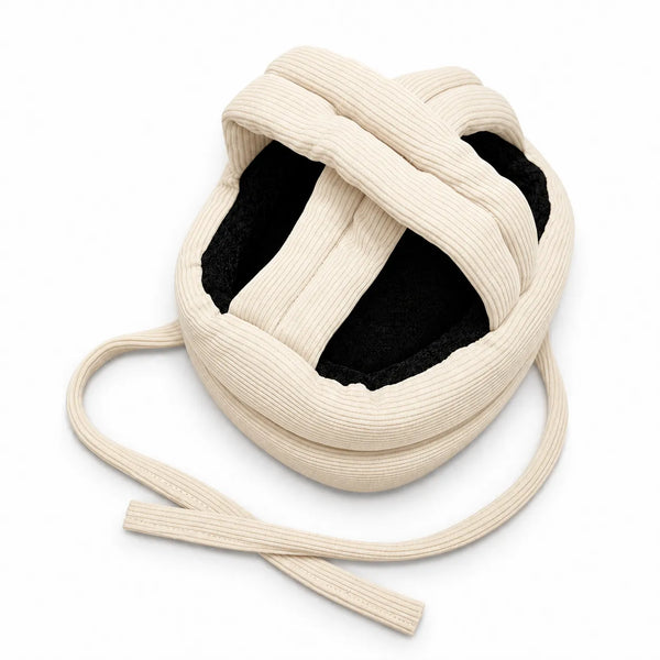 Newborn Cream Ribbed Head Set