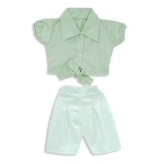 -  Kids Shirt & Shorts Co-ord Set – Blue & Sea Green -  Kiddo Retail