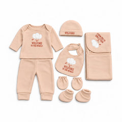 Newborn Welcome Peach Polar Fleece Set | 7-Piece Baby Winter Set