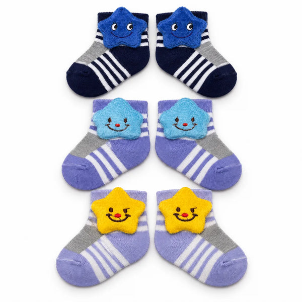 Newborn Blue Character Socks Set