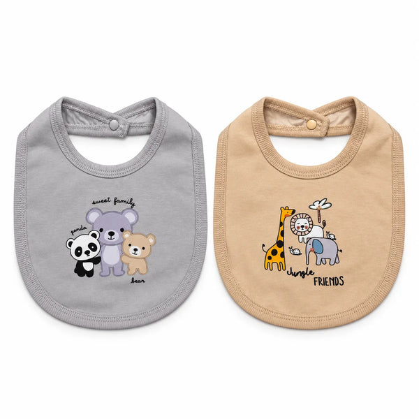 Newborn Animal Print 2 Bib Set