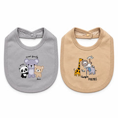 Newborn Animal Print 2 Bib Set