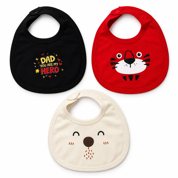 Newborn Animal Print 3 Bib Set