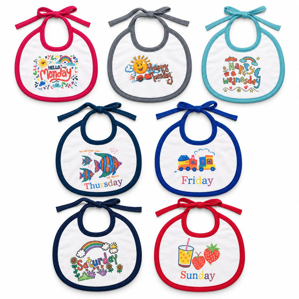 Newborn 7 Days Bib Set