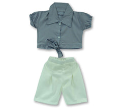 Kids Shirt & Shorts Co-ord Set – Blue & Sea Green