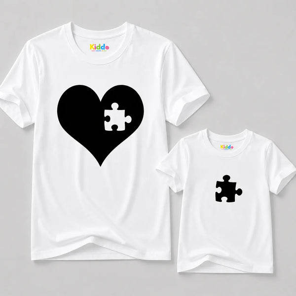 Heart Mother & Daughter Matching T-Shirt Bundle - White