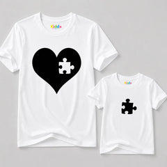 Heart Mother & Daughter Matching T-Shirt Bundle - White