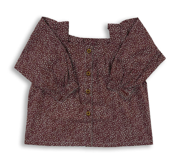 Kids Red Floral Print Shirt – Soft Cotton Everyday Wear