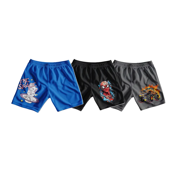 Space Bunny, Spider-Man and Monster Truck 3-Shorts Bundle
