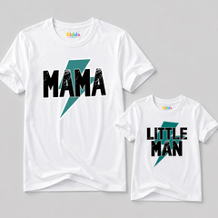 Little Man Mother & Son Matching T-Shirt Bundle - White