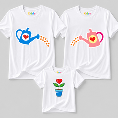 Plant Mother, Father & Daughter Matching T-Shirt Bundle - White