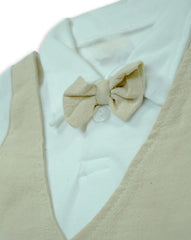 '-  Infant Beige & White Cotton Dress – Soft Everyday Wear -  Kiddo Retail -  Infant Beige & White Cotton Dress – Soft Everyday Wear -  Kiddo Retail
