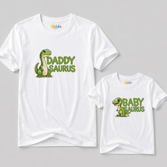 Dino Father & Son Matching T-Shirt Bundle - White