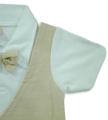 '-  Infant Beige & White Cotton Dress – Soft Everyday Wear -  Kiddo Retail -  Infant Beige & White Cotton Dress – Soft Everyday Wear -  Kiddo Retail
