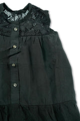 Kids Black Cotton Dress – Elegant Everyday Wear