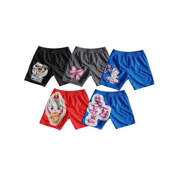 Totally Wicket, Bow, Space Bunny, Ice Cream and Daddy's Girl 5-Shorts Bundle