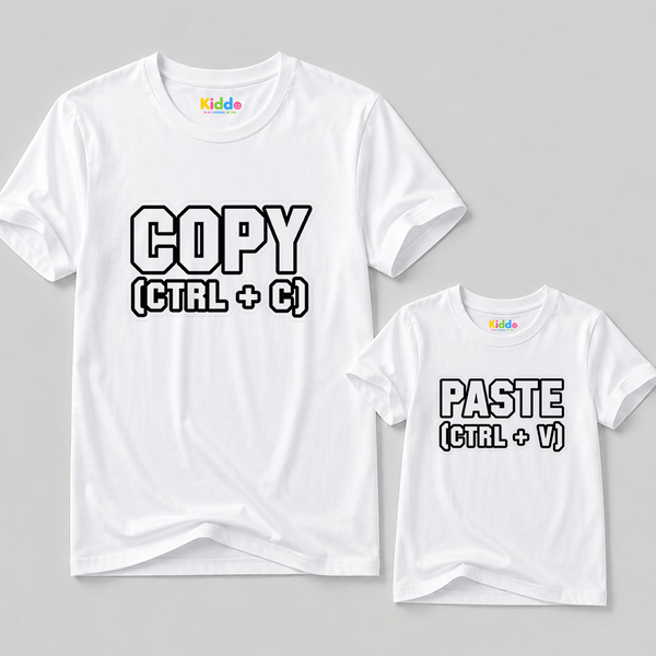 Copy Paste Father & Son Matching T-Shirt Bundle - White