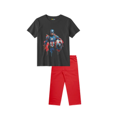 Captain America Black Shirt + Red Trouser Bundle