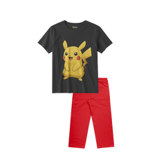 Pikachu Black Shirt + Red Trouser Bundle