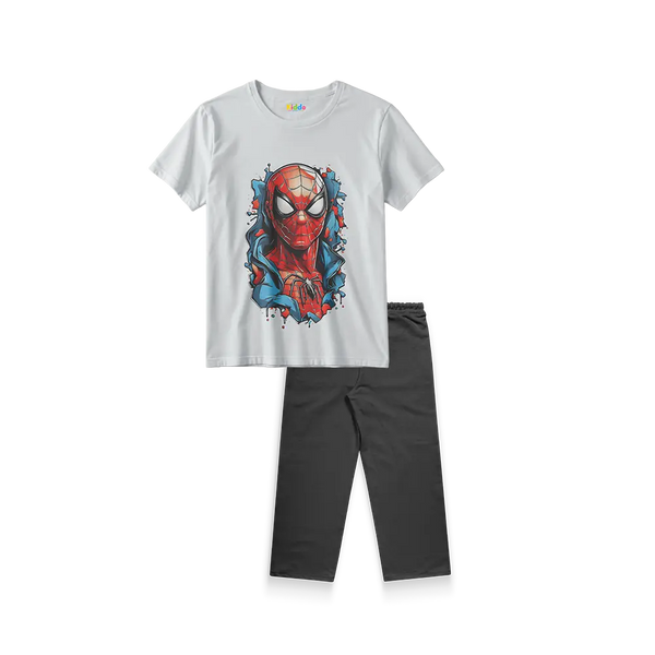 Spider-Man White Shirt + Black Trouser Bundle
