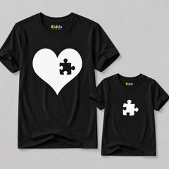 Heart Mother & Daughter Matching T-Shirt Bundle - Black