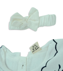 Infant Cotton Dress – Blue & Floral Print