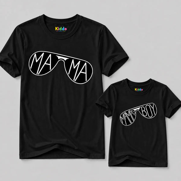Glasses Mother & Son Matching T-Shirt Bundle - Black