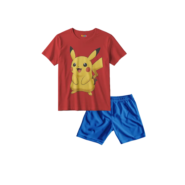 Pikachu Red Shirt + Blue Shorts Bundle